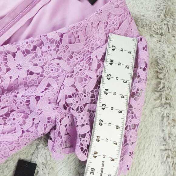 Lulu’s Sweetie Lavender Lace Flower Dress Womens Extra Small V-Neck - Picture 13 of 15